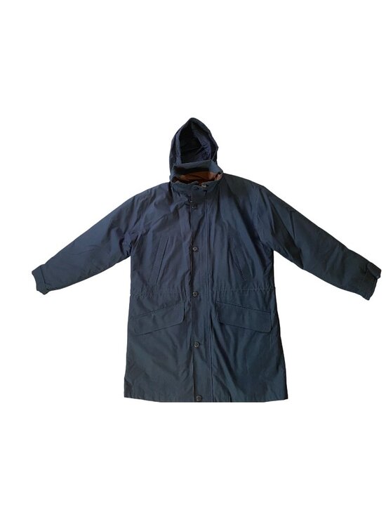 London Fog Other - London Fog Hooded Navy Blue Quilted Lined Zips & Buttons Medium